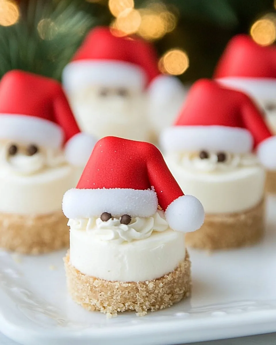 Mini No Bake Santa Cheesecakes