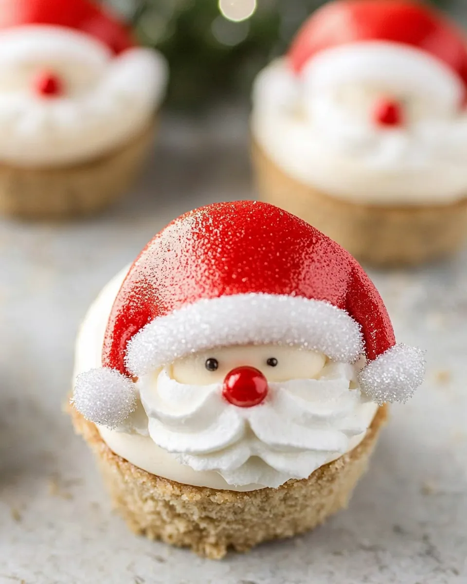 Mini No Bake Santa Cheesecakes