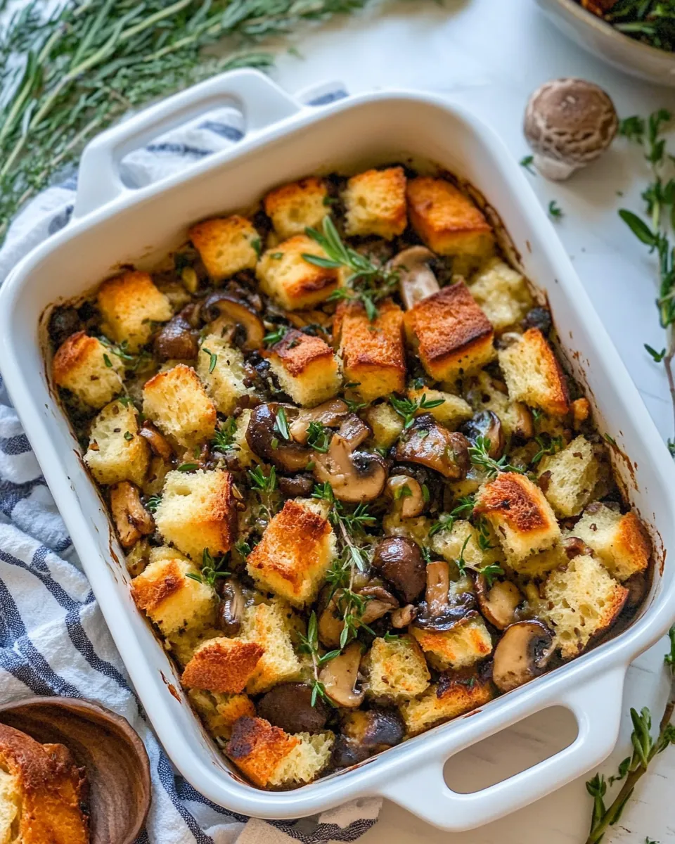 Mushroom Bread Pudding