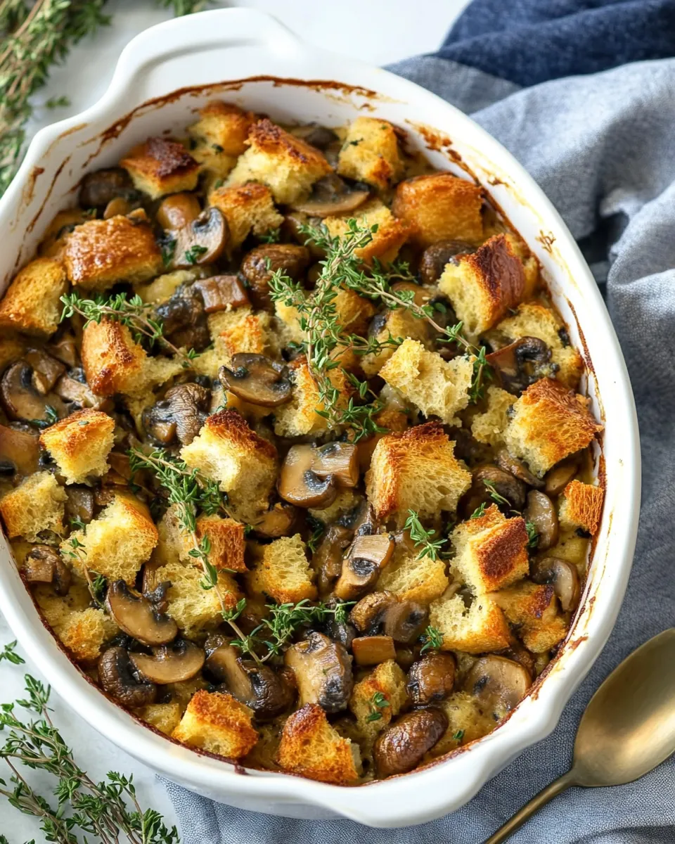 Mushroom Bread Pudding