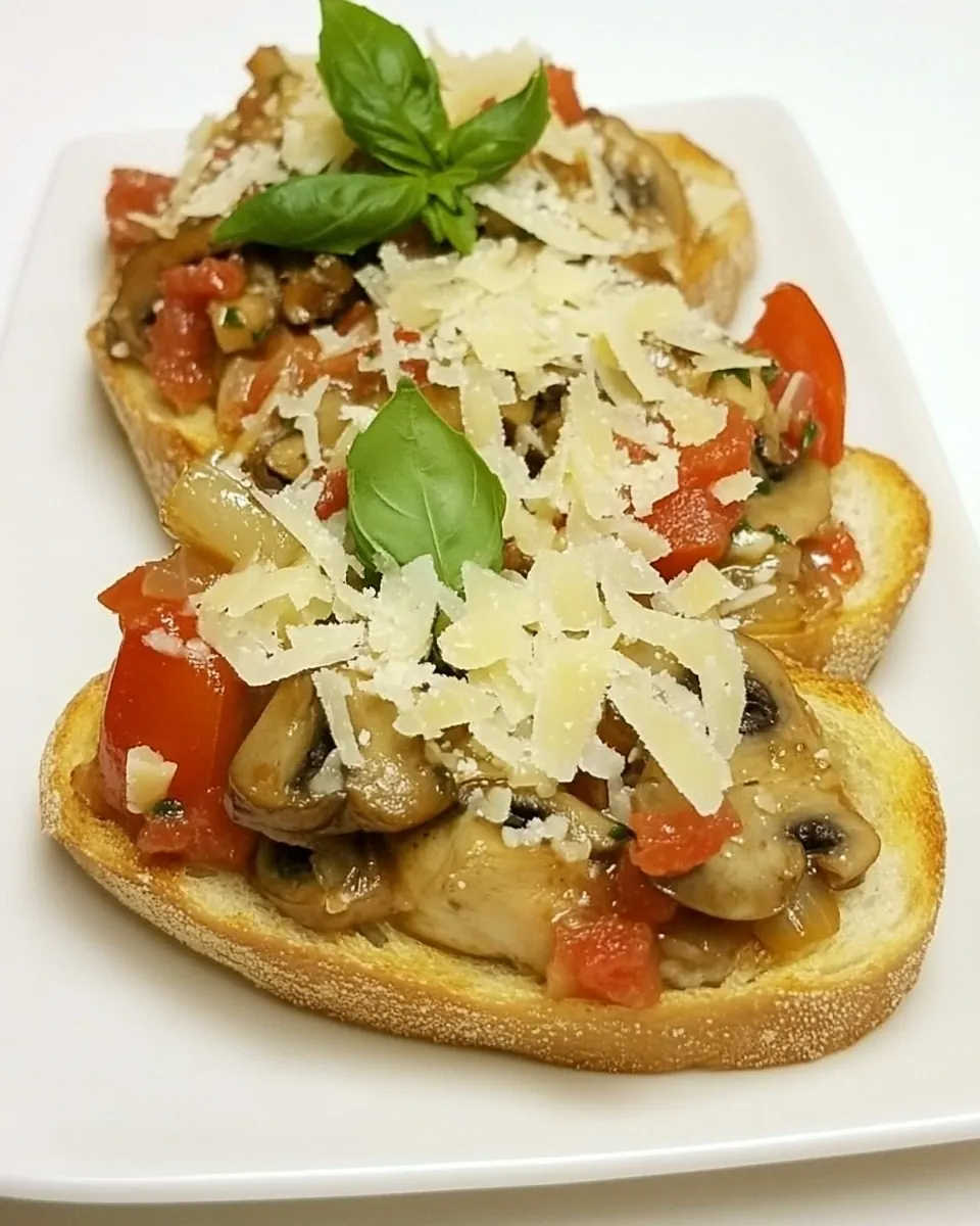 Mushroom and Parmigiano Bruschetta