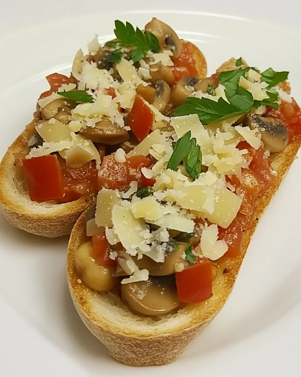 Mushroom and Parmigiano Bruschetta