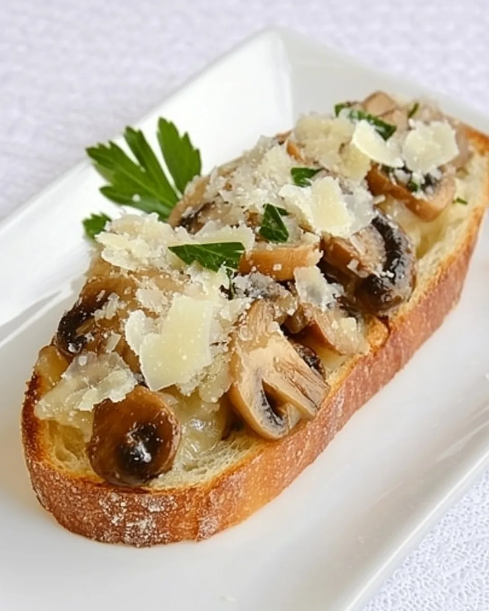 Mushroom and Parmigiano Bruschetta