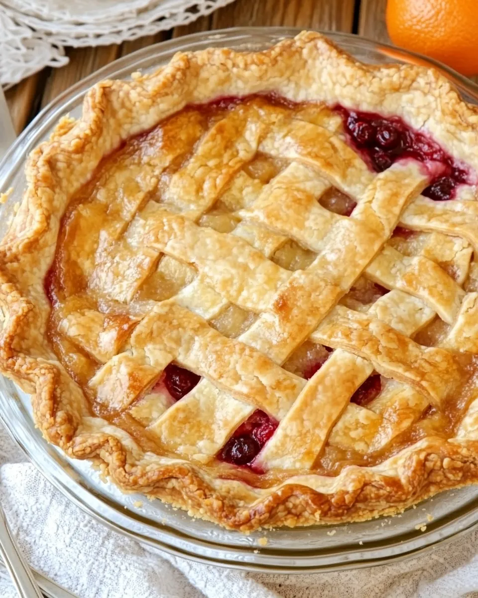 Old Fashion Cranberry Orange Pie