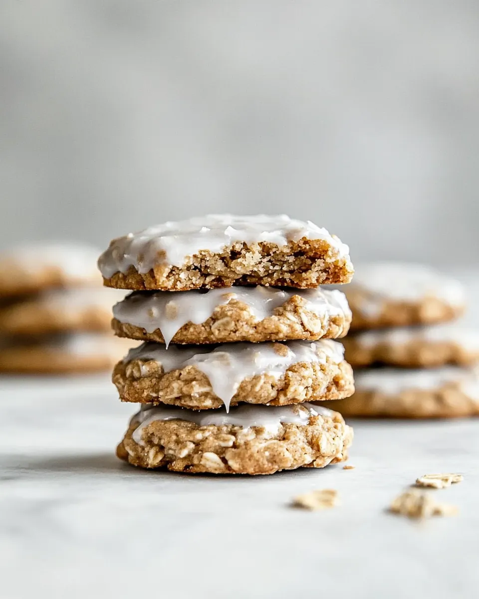 Old Fashioned Iced Brown Butter Oatmeal Cookies