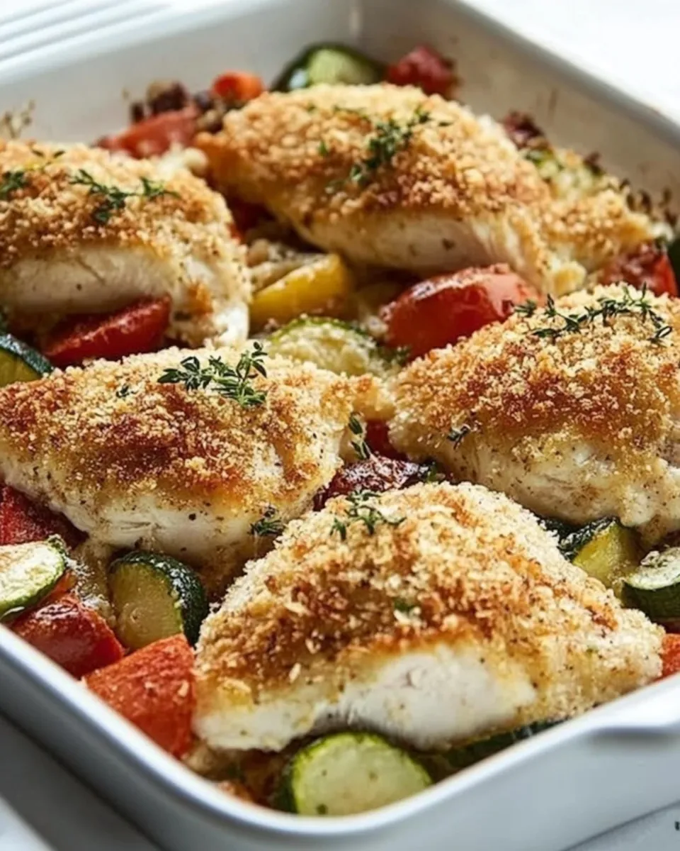 One Dish Baked Chicken and Veggies
