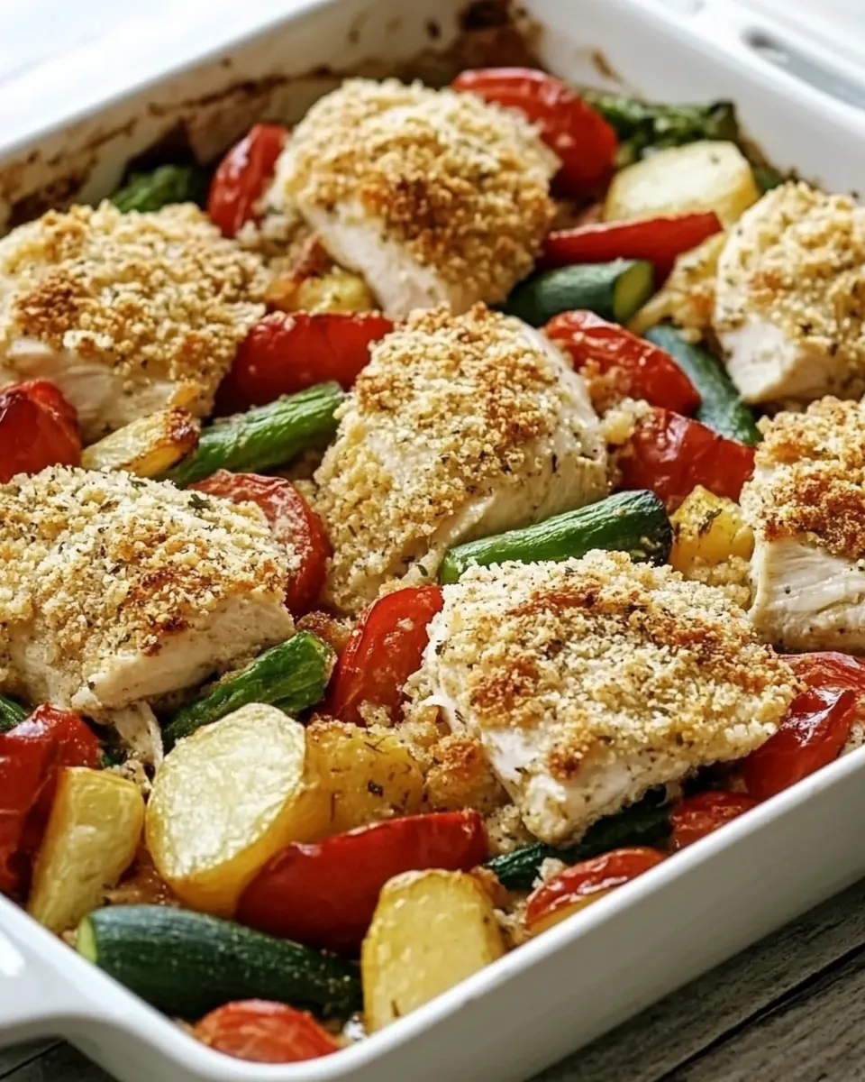 One Dish Baked Chicken and Veggies