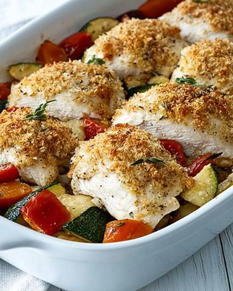One Dish Baked Chicken and Veggies