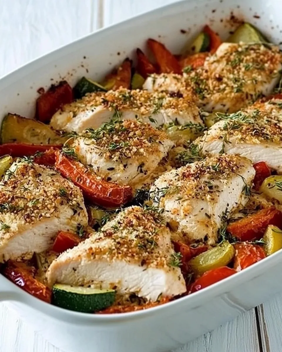 One Dish Baked Chicken and Veggies