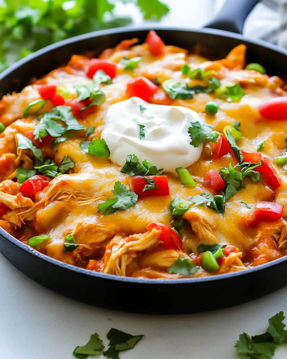 One Pan Chicken Enchilada Skillet