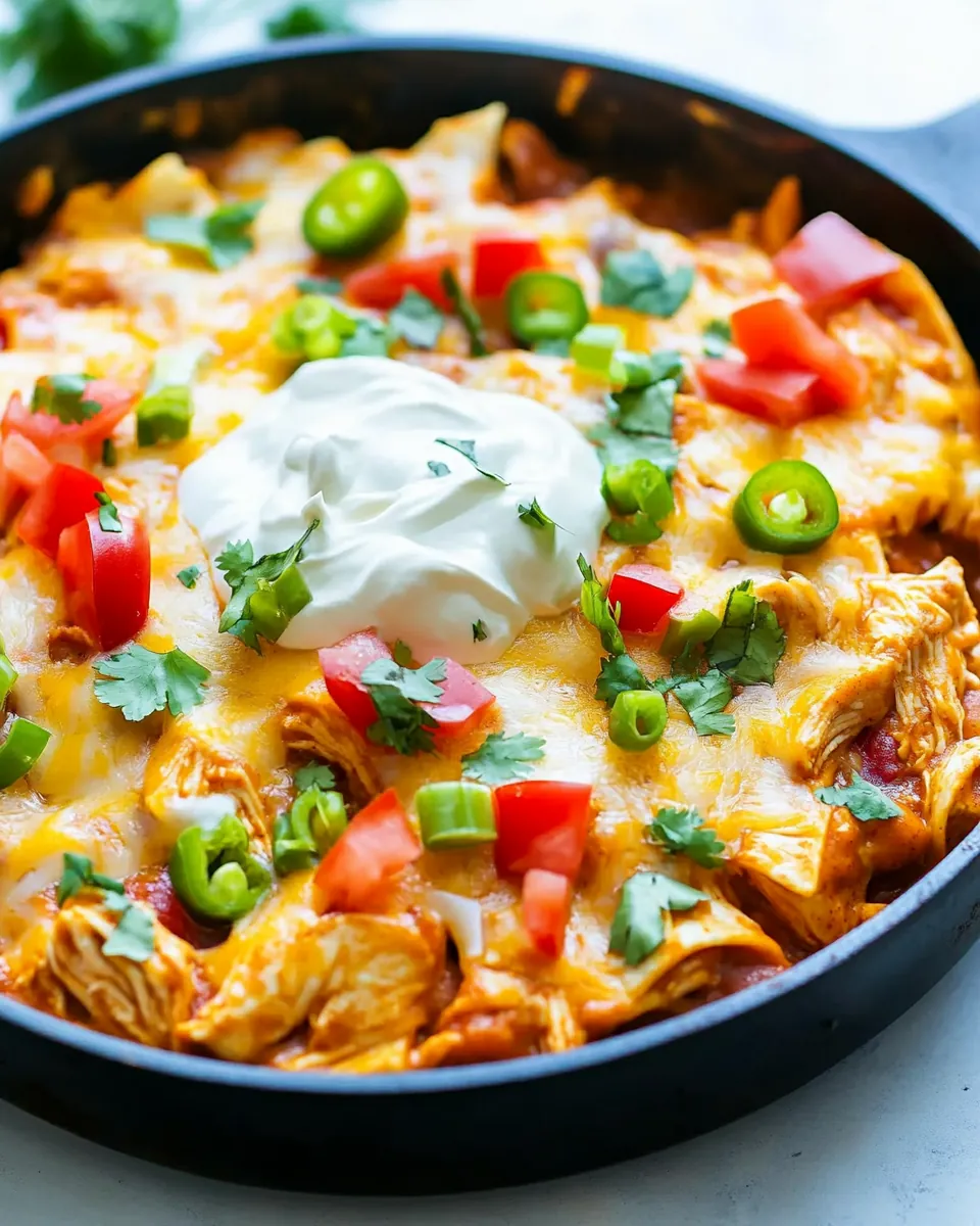 One Pan Chicken Enchilada Skillet