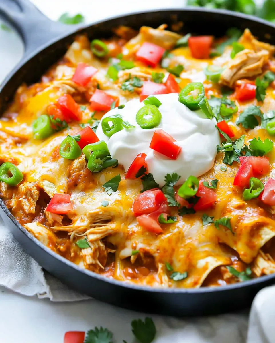 One Pan Chicken Enchilada Skillet