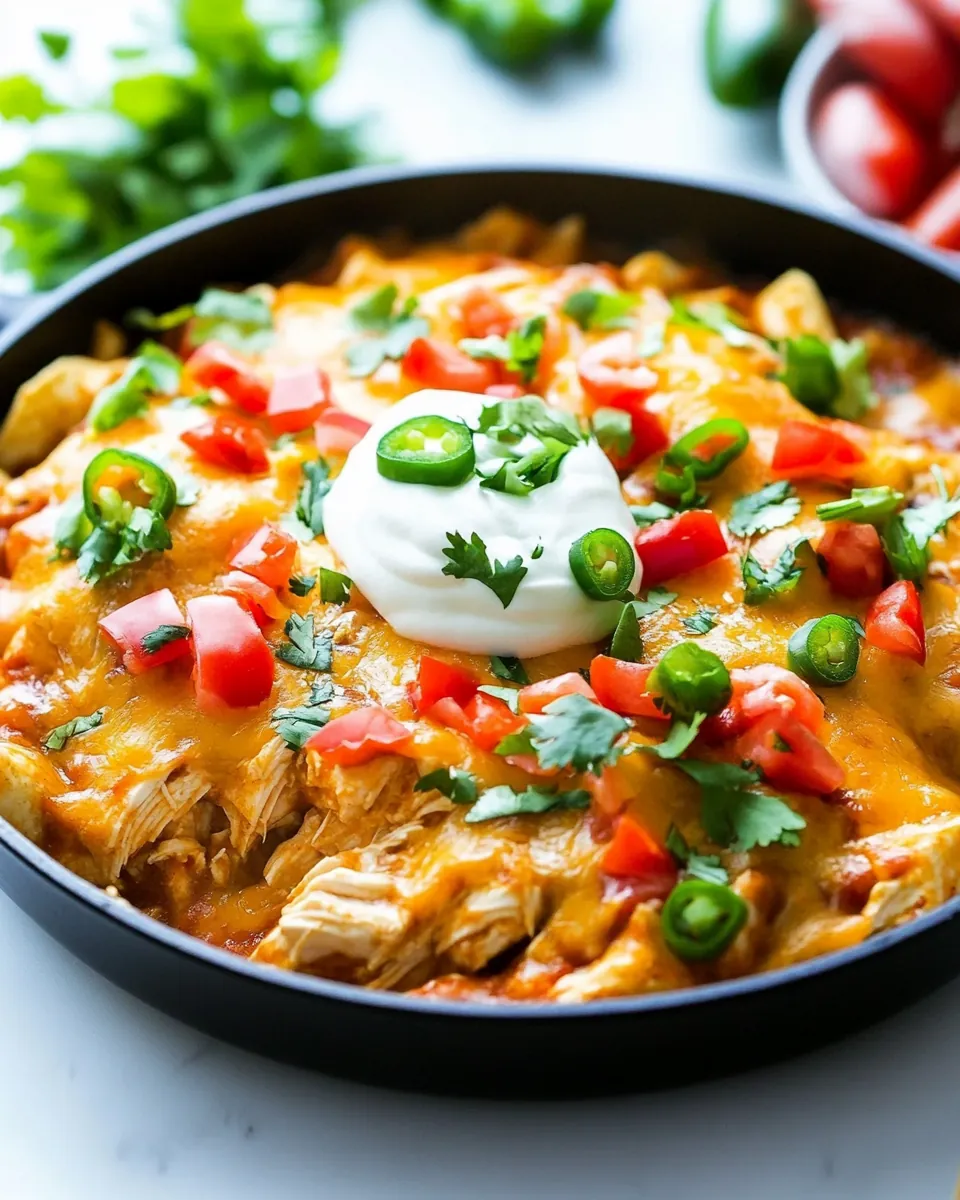 One Pan Chicken Enchilada Skillet