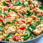 One Pan Chicken and Spinach Orzo
