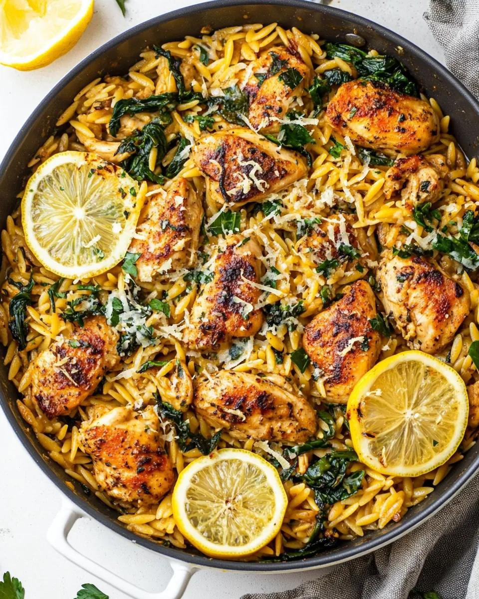 One Pan Lemon Chicken Orzo