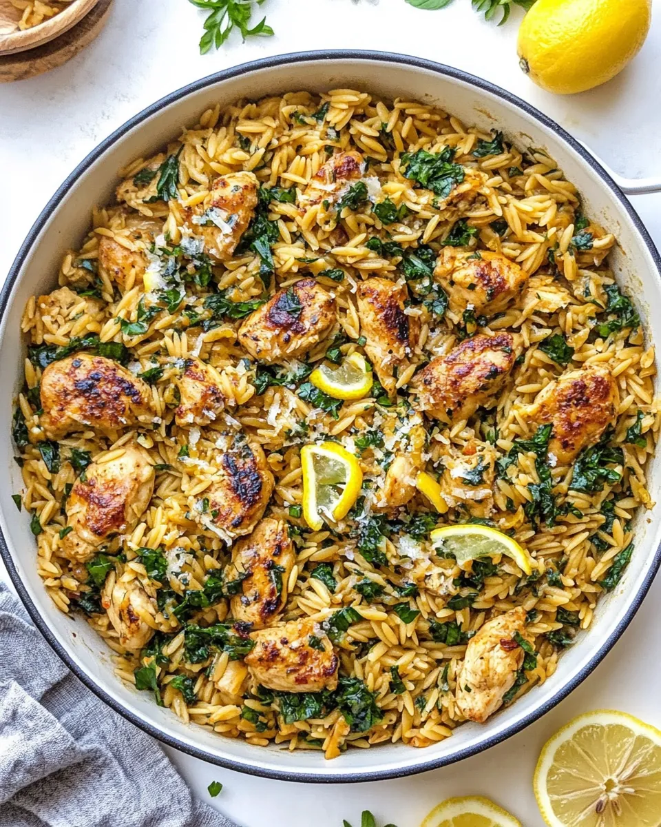 One Pan Lemon Chicken Orzo