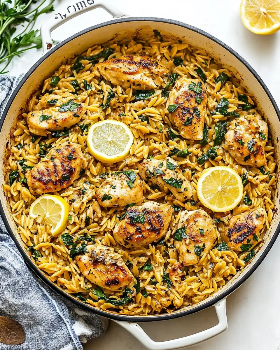 One Pan Lemon Chicken Orzo