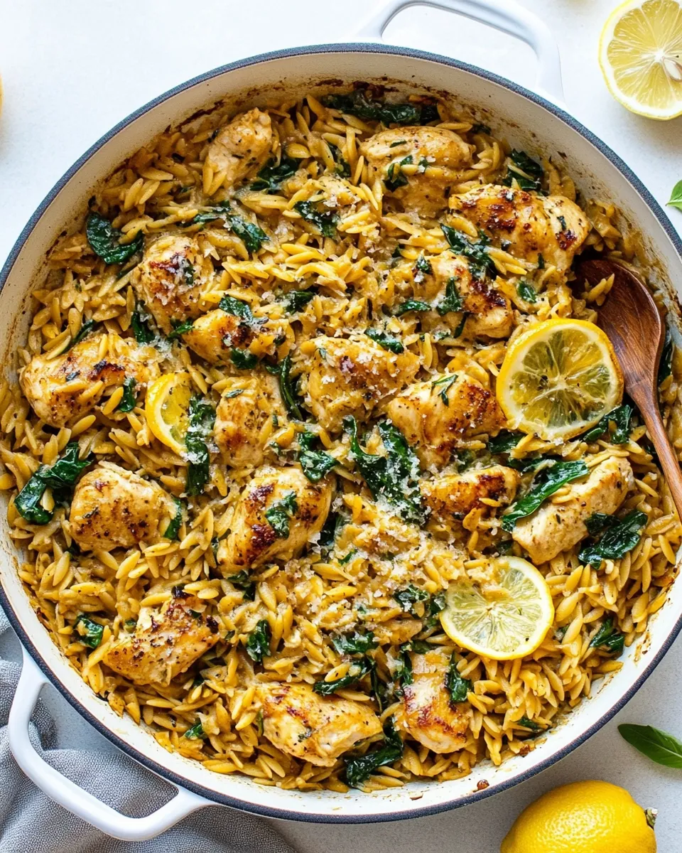 One Pan Lemon Chicken Orzo
