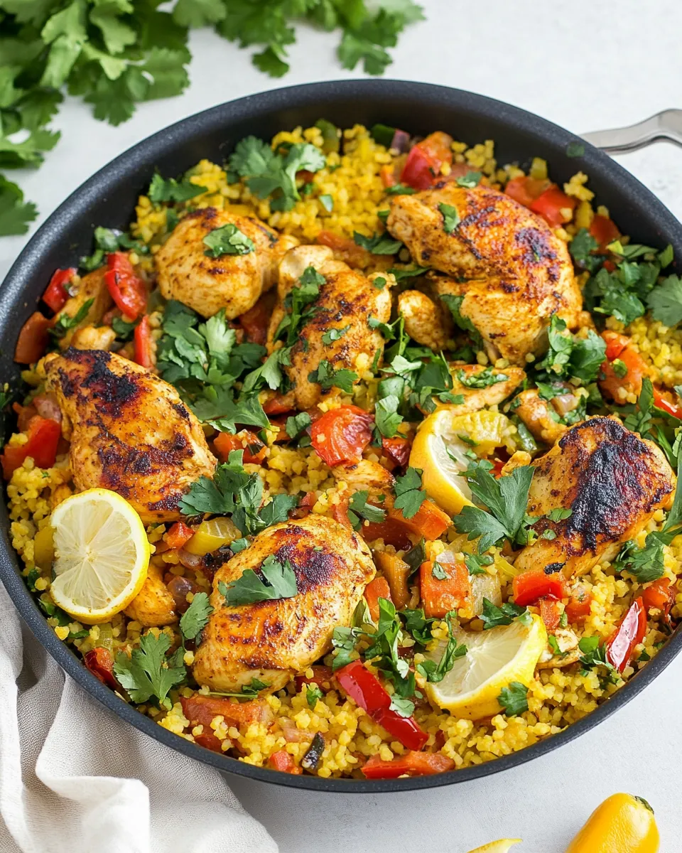One Pan Moroccan Chicken and Couscous