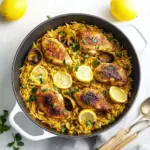 One Pan Moroccan Lemon Chicken with Orzo