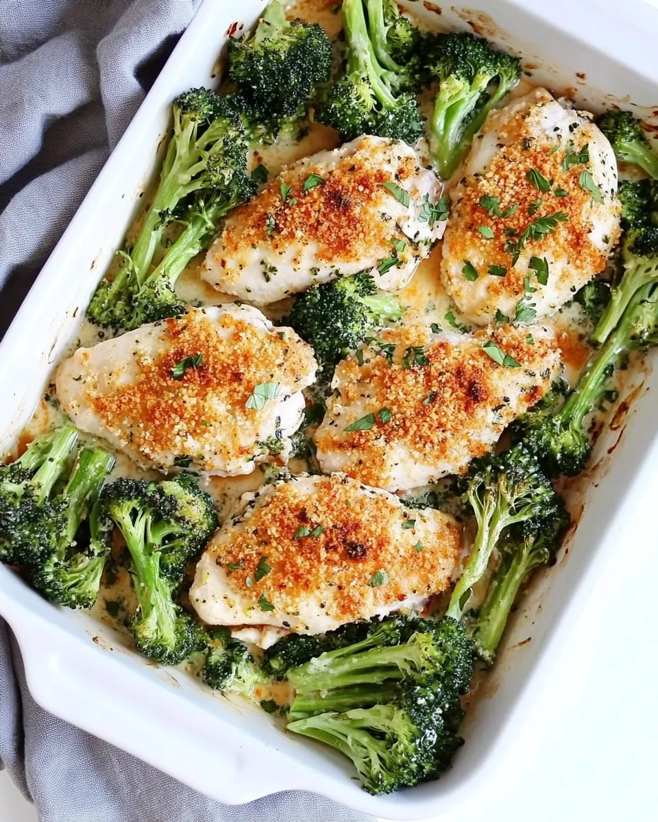 One Pan Parmesan Crusted Chicken with Broccoli