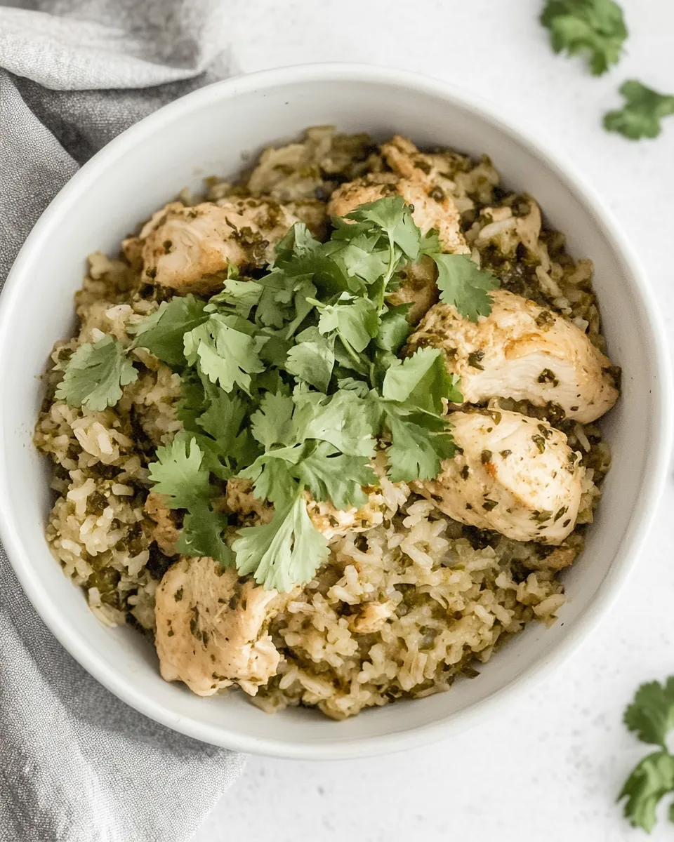 One Pan Salsa Verde Chicken and Rice