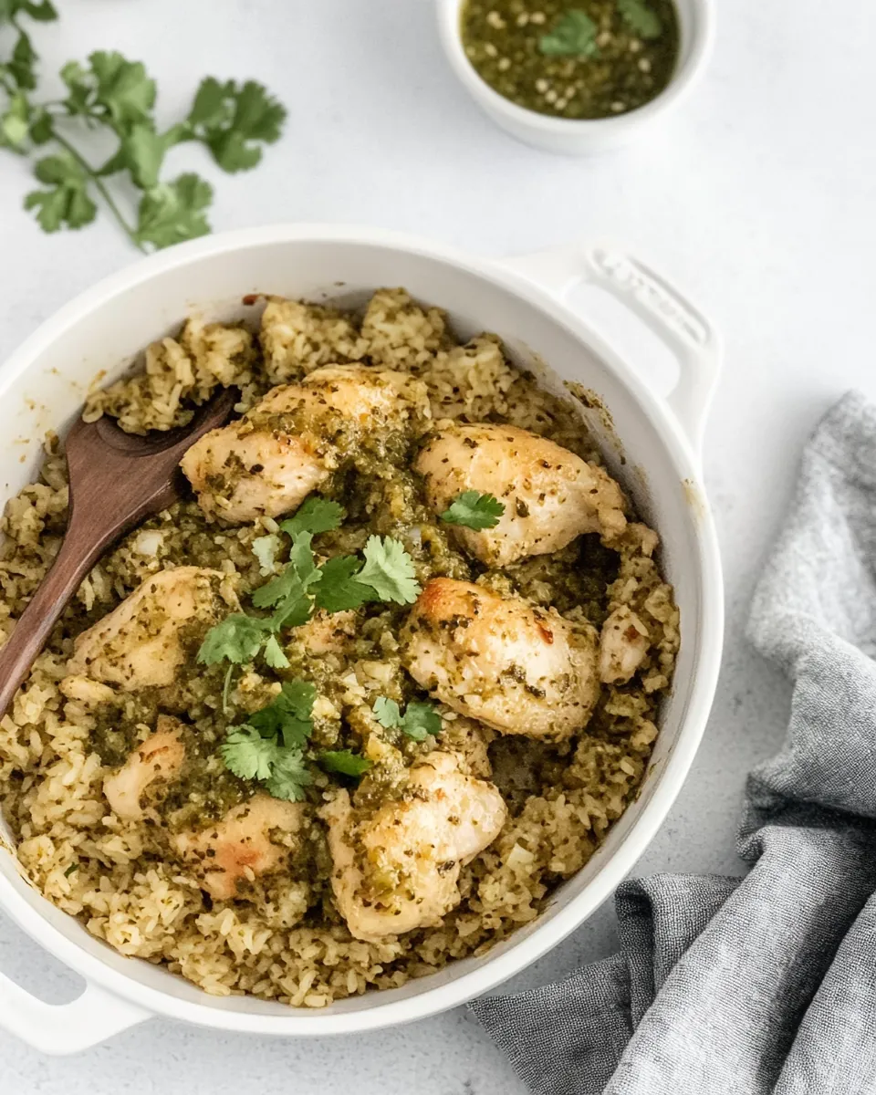 One Pan Salsa Verde Chicken and Rice