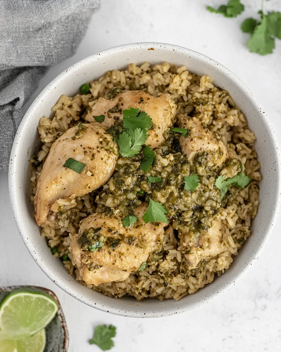 One Pan Salsa Verde Chicken and Rice