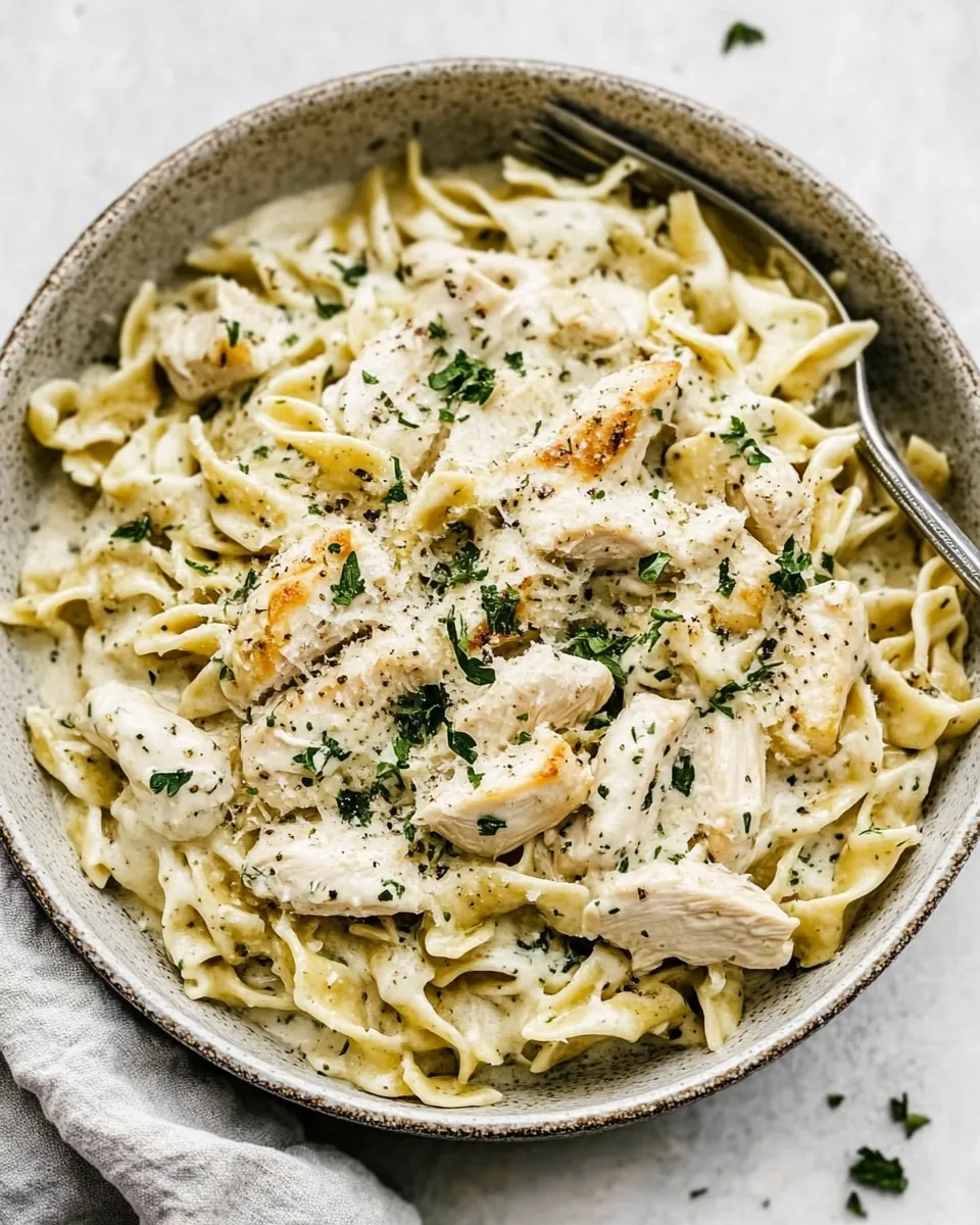One Pan Skinny Chicken Alfredo