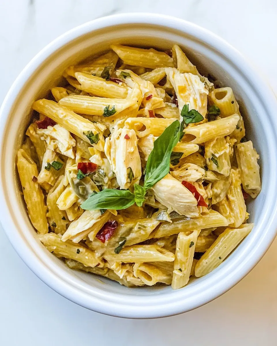 One Pot Chicken Artichoke Penne