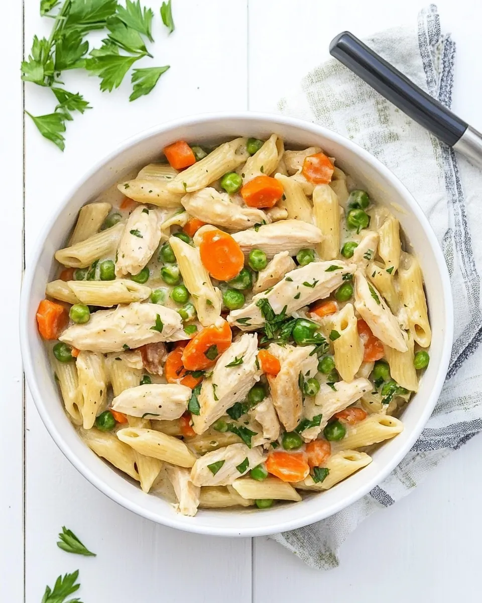 One Pot Creamy Chicken and Vegetable Pasta