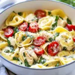 One Pot Creamy Parmesan Chicken Tortellini