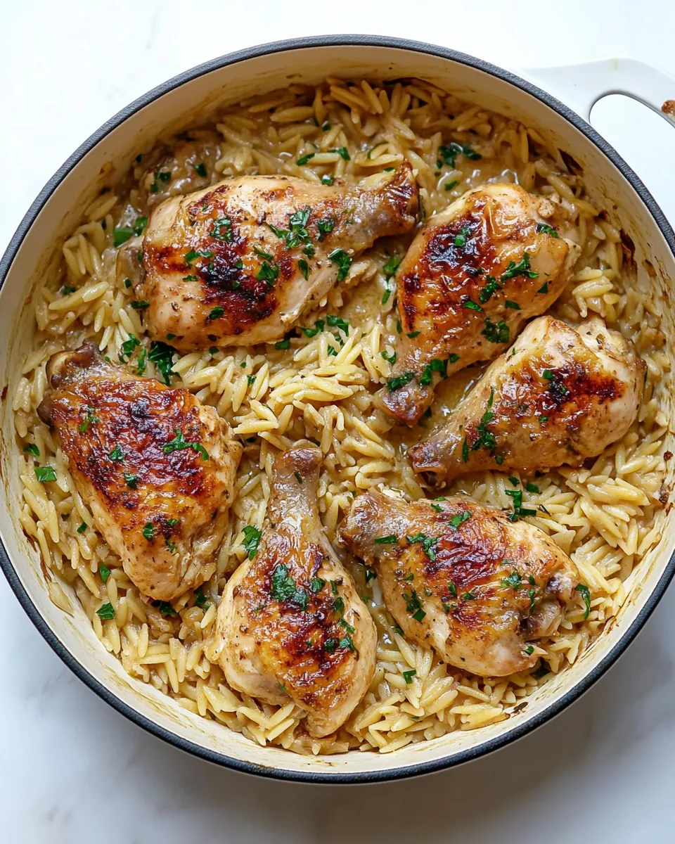 One Pot Garlic Butter Chicken Orzo