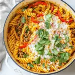 One Pot Ground Chicken Fajita Pasta