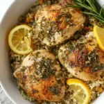 One Pot Lemon Garlic Rosemary Chicken and Rice