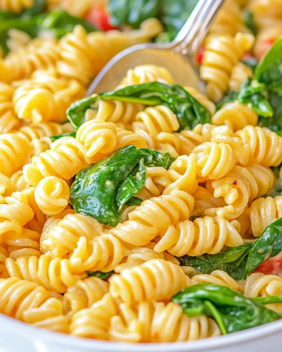 One Pot Pasta with Spinach