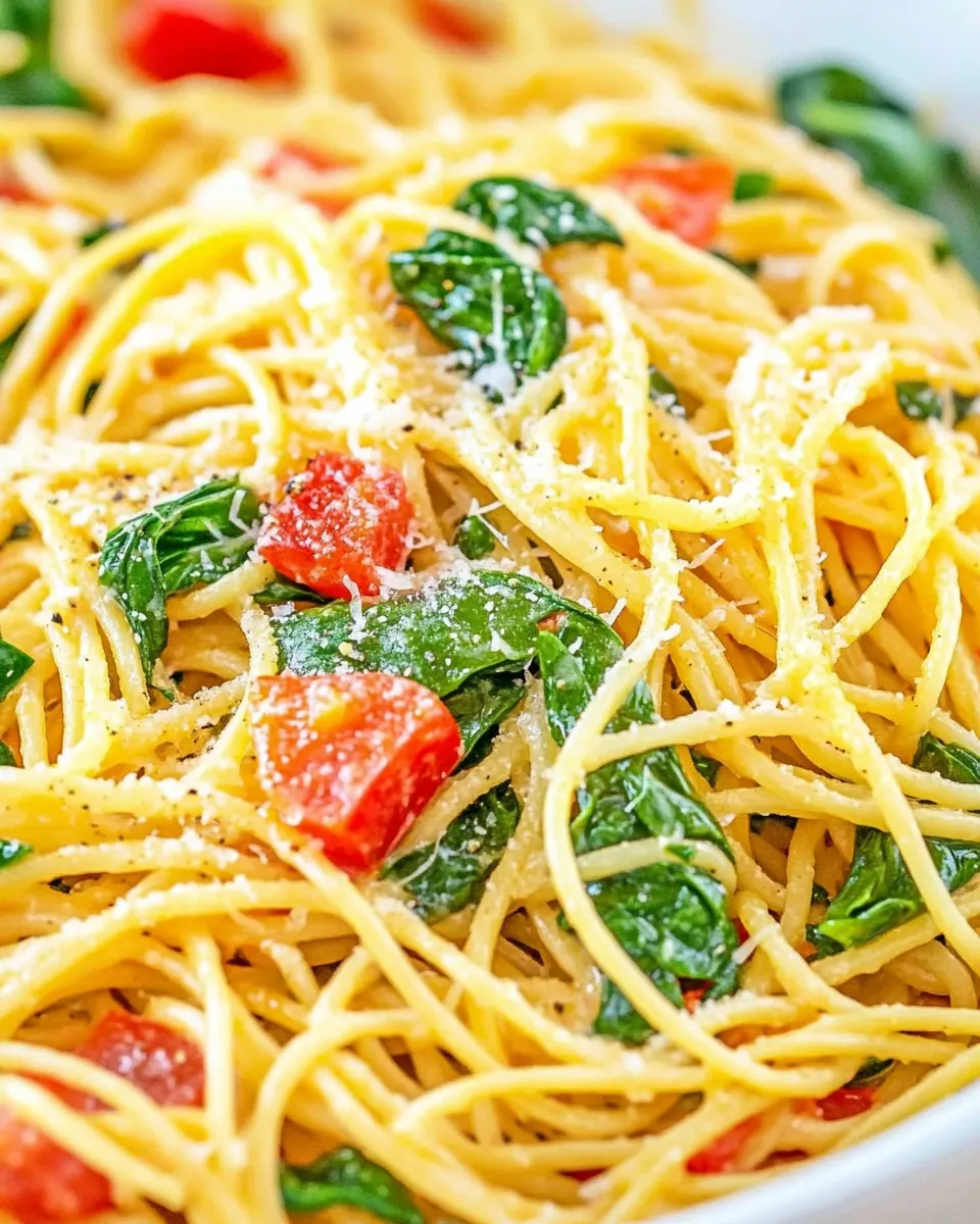 One Pot Pasta with Spinach