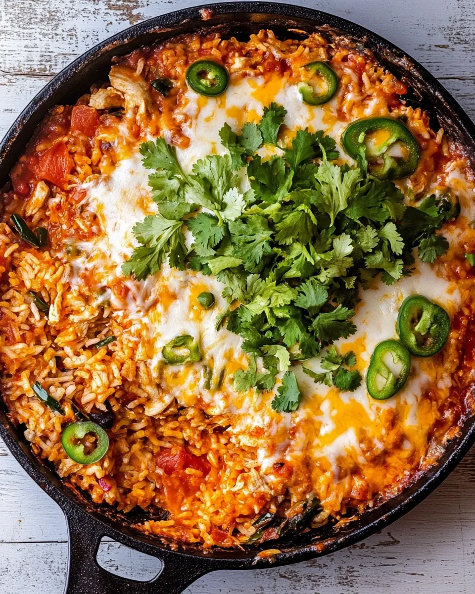Cheesy Salsa Chicken Rice Bake