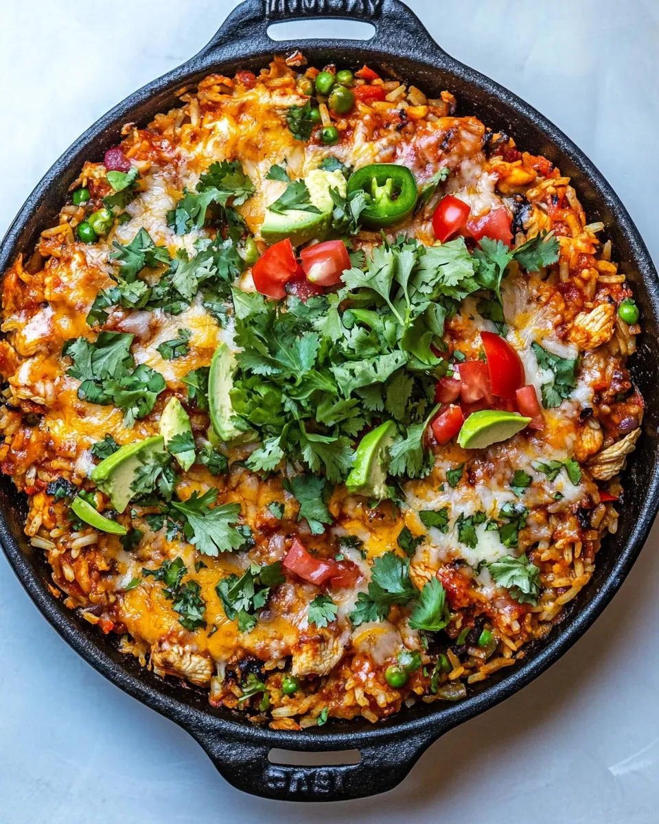Cheesy Salsa Chicken Rice Bake