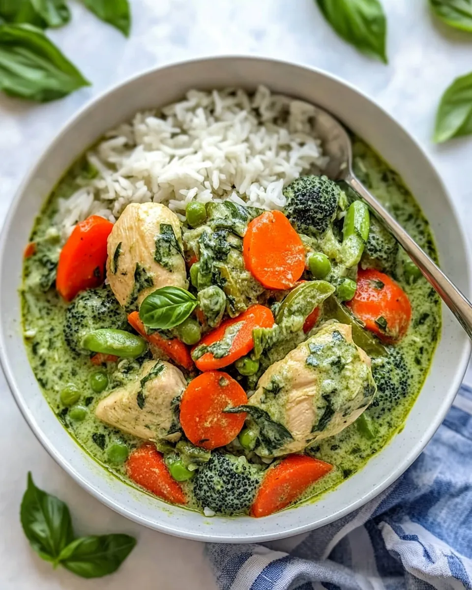 One Skillet Chicken Green Curry with Rice