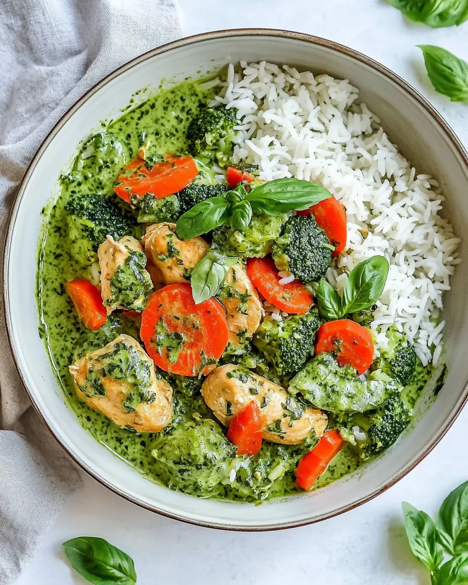 One Skillet Chicken Green Curry with Rice