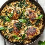 Goat Cheese Stuffed Chicken and Orzo