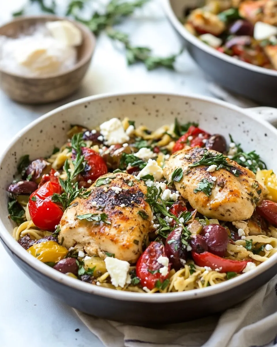 One Skillet Greek Chicken