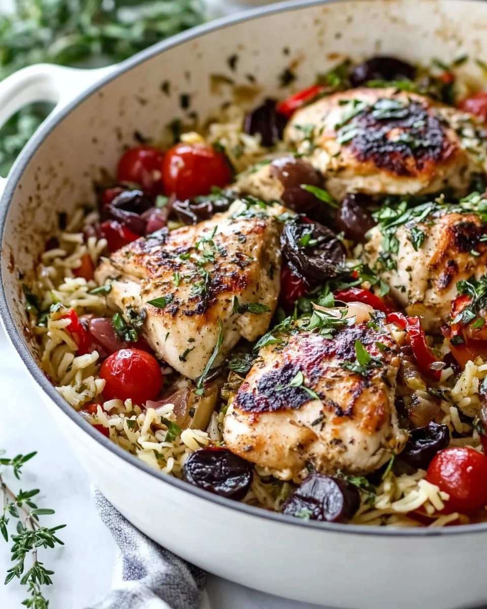 One Skillet Greek Chicken