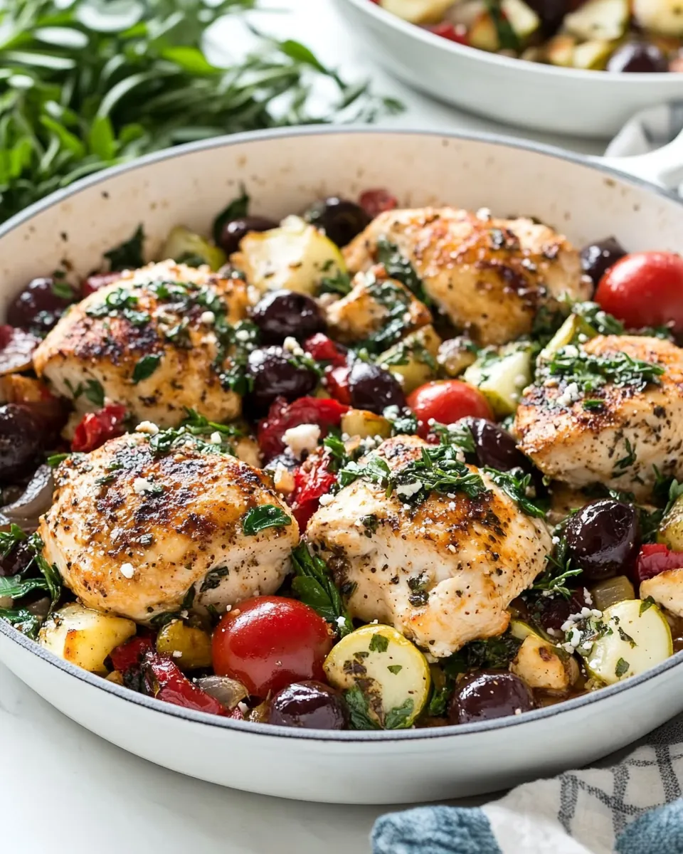 One Skillet Greek Chicken