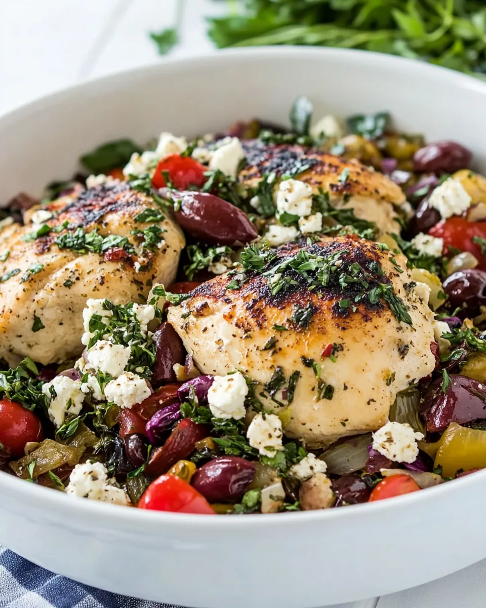 One Skillet Greek Chicken