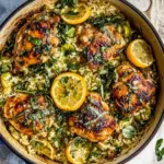 One Skillet Greek Lemon Chicken and Rice
