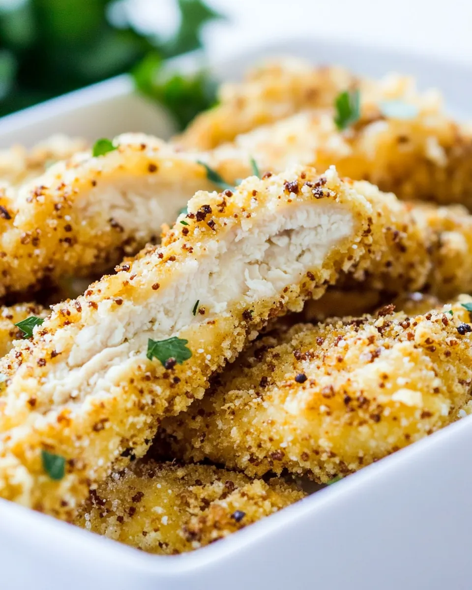 Oven Baked Crispy Pretzel Coated Chicken Fingers