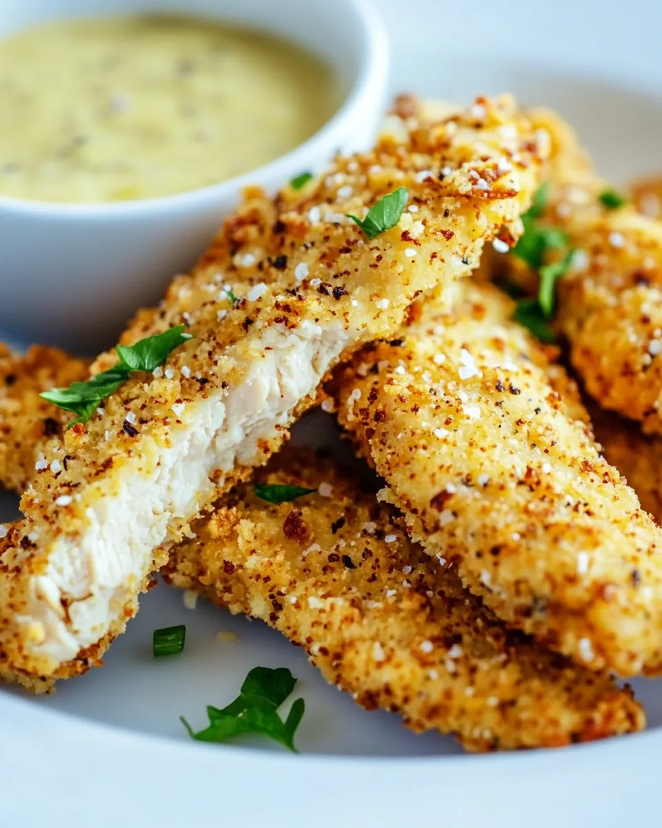 Oven Baked Crispy Pretzel Coated Chicken Fingers