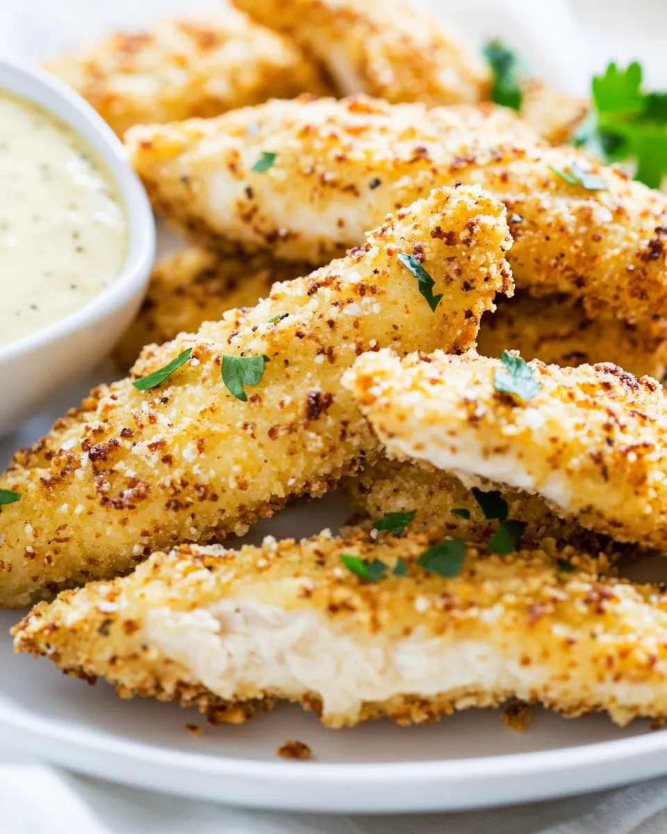 Oven Baked Crispy Pretzel Coated Chicken Fingers